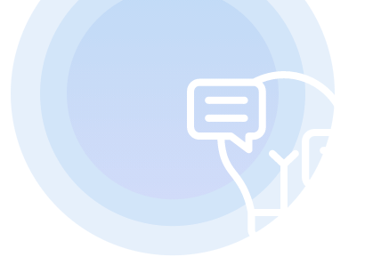 White bulb and messages outline upon pulsing blue symbol